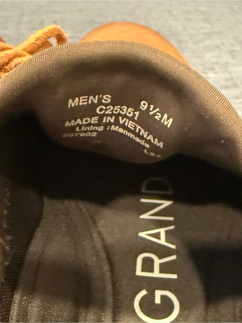 Cole Haan Tan Brown Perforated Leather Oxford Shoes